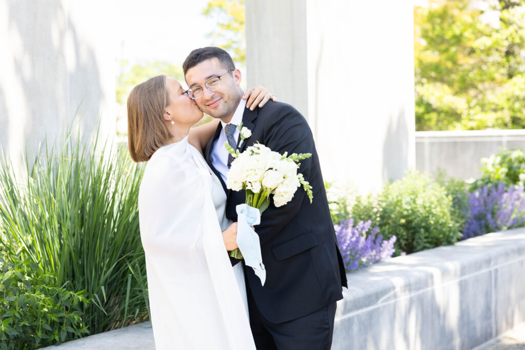 wedding ceremony and portraits at national presbyterian church in Washington DC