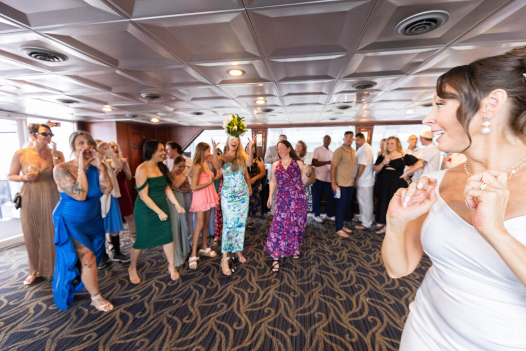 wedding reception aboard the National Elite Yacht